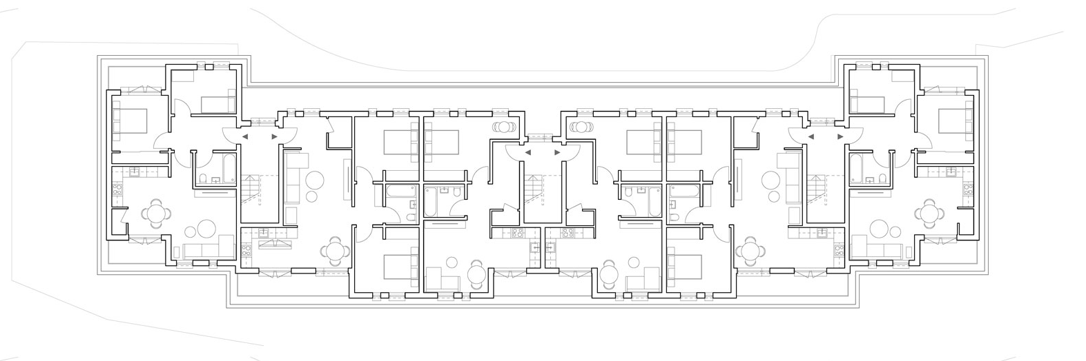 Hackney Airspace, rooftop airspace flats in Hackney, London: fifth floor plan