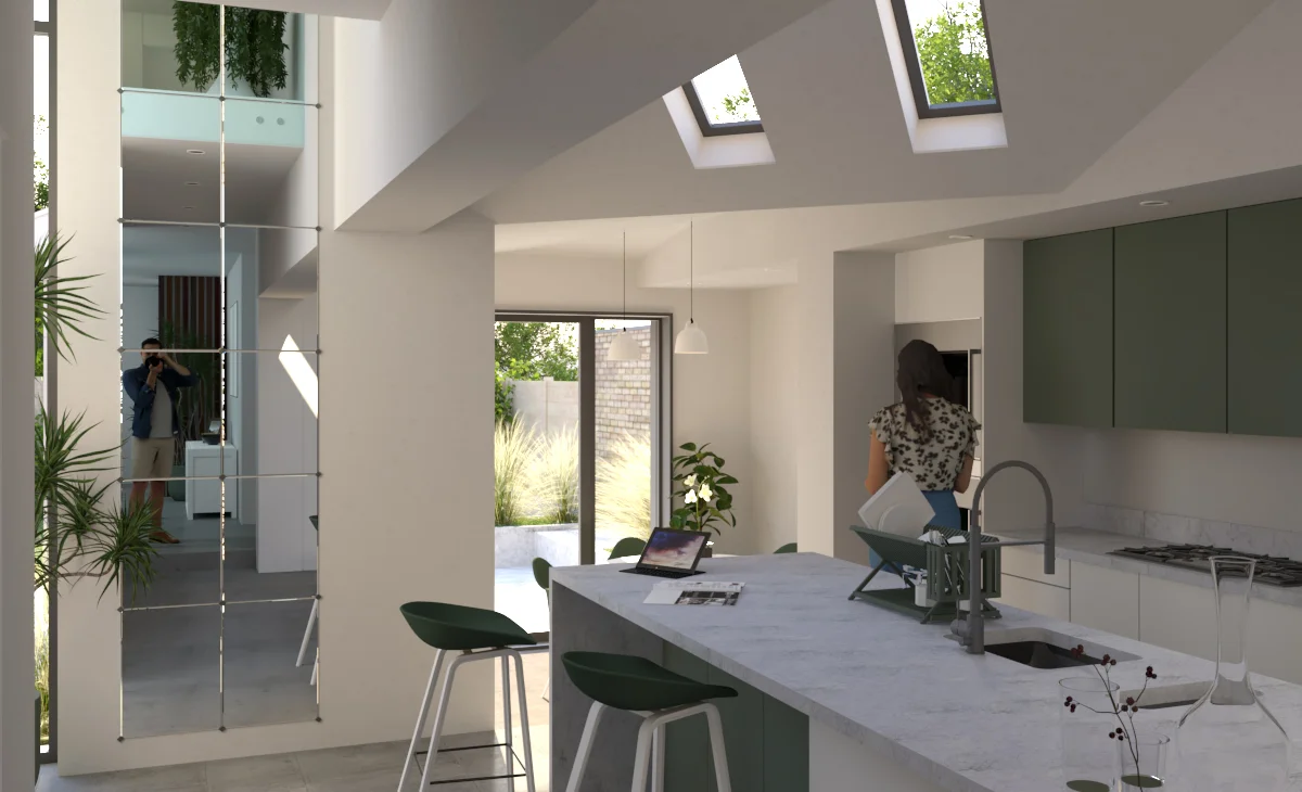 Victoria Road, Victorian house extension in London: exterior visualisation