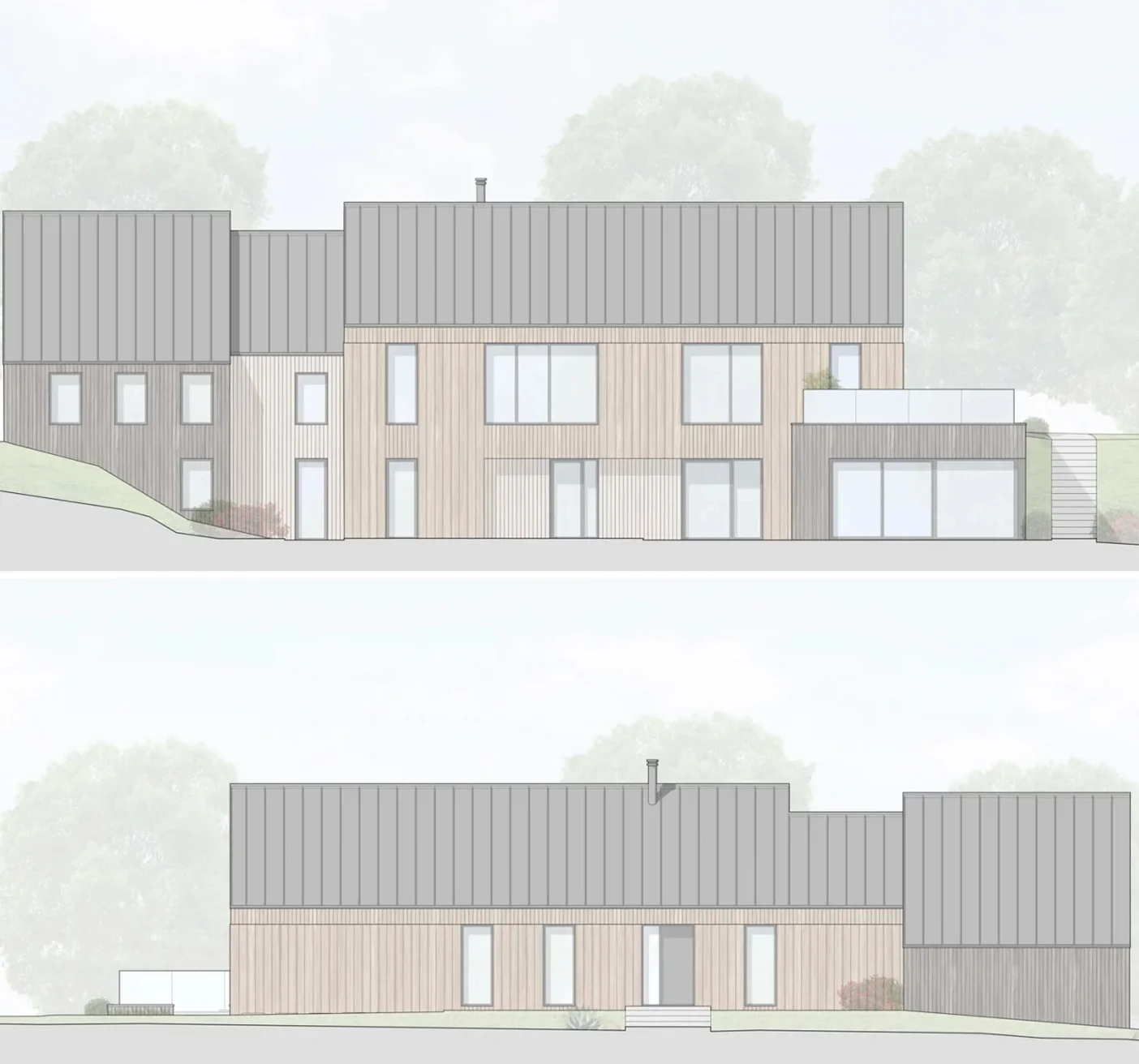 Brookfield Barn, new build barn home in Nottinghamshire: elevation drawing