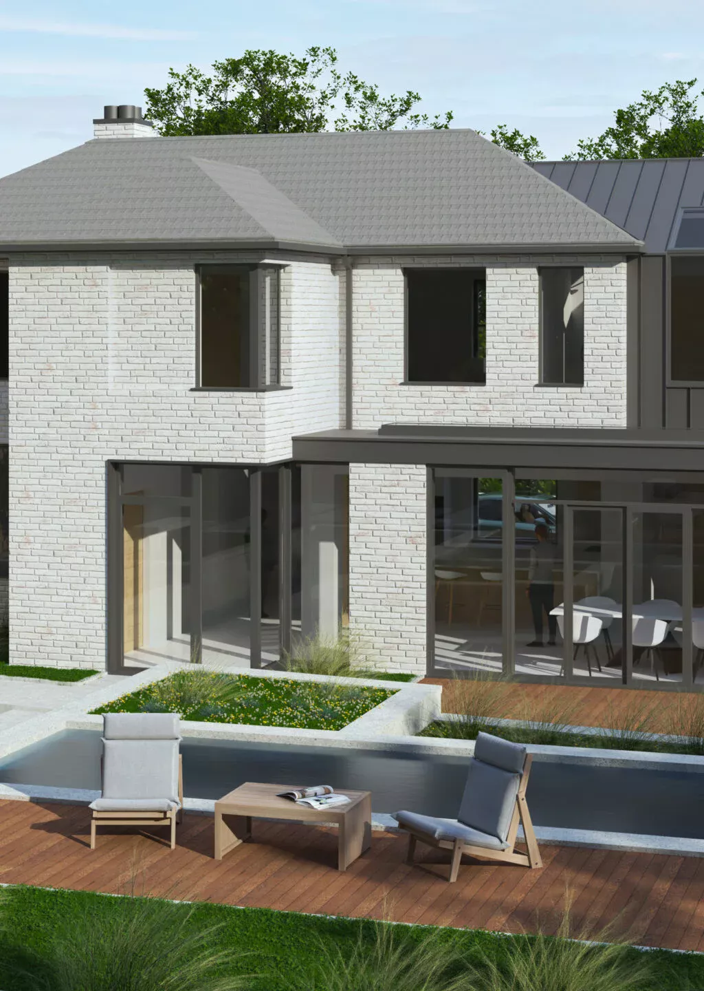 Axten House, house extension and renovation in Surrey: exterior visualisation