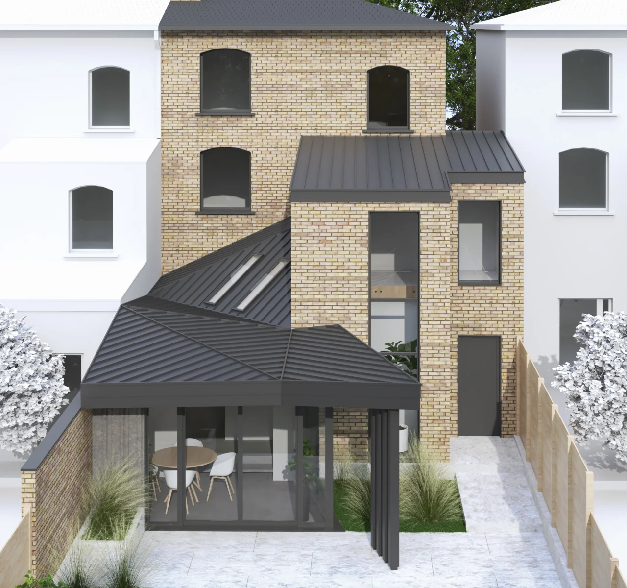 Victoria Road, Victorian house extension in London: exterior visualisation