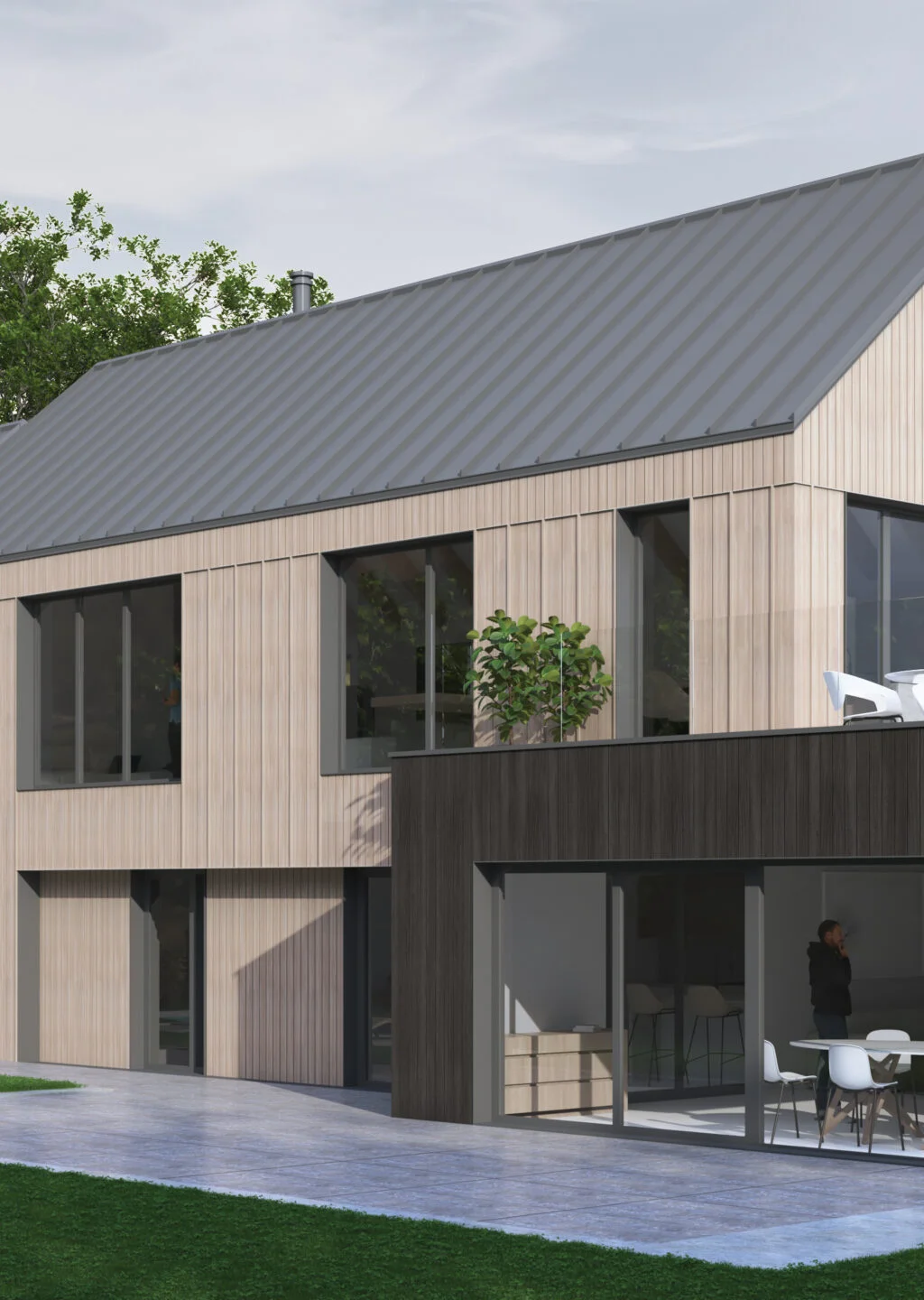 Brookfield Barn, new build barn home in Nottinghamshire: exterior visualisation