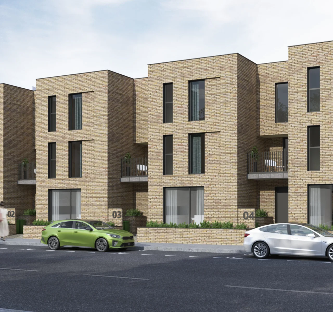 Camden Townhouses, new build townhouses in Camden, London: exterior visualisation