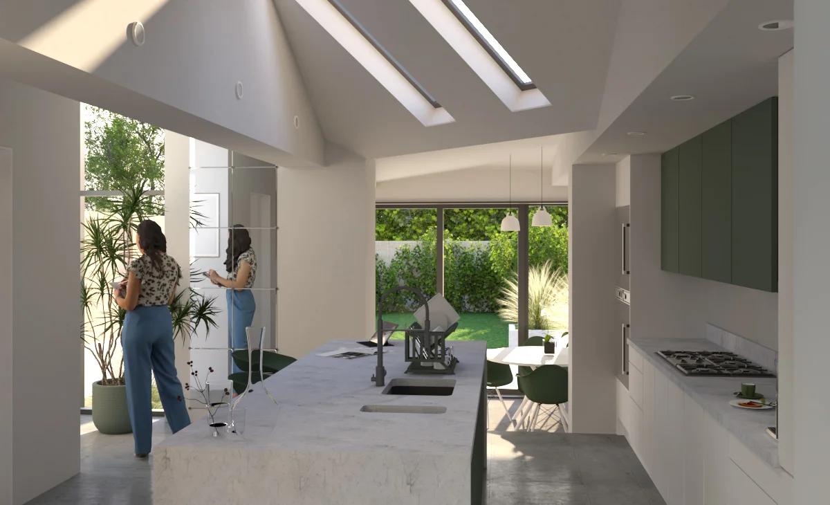 Victoria Road, Victorian house extension in London: exterior visualisation