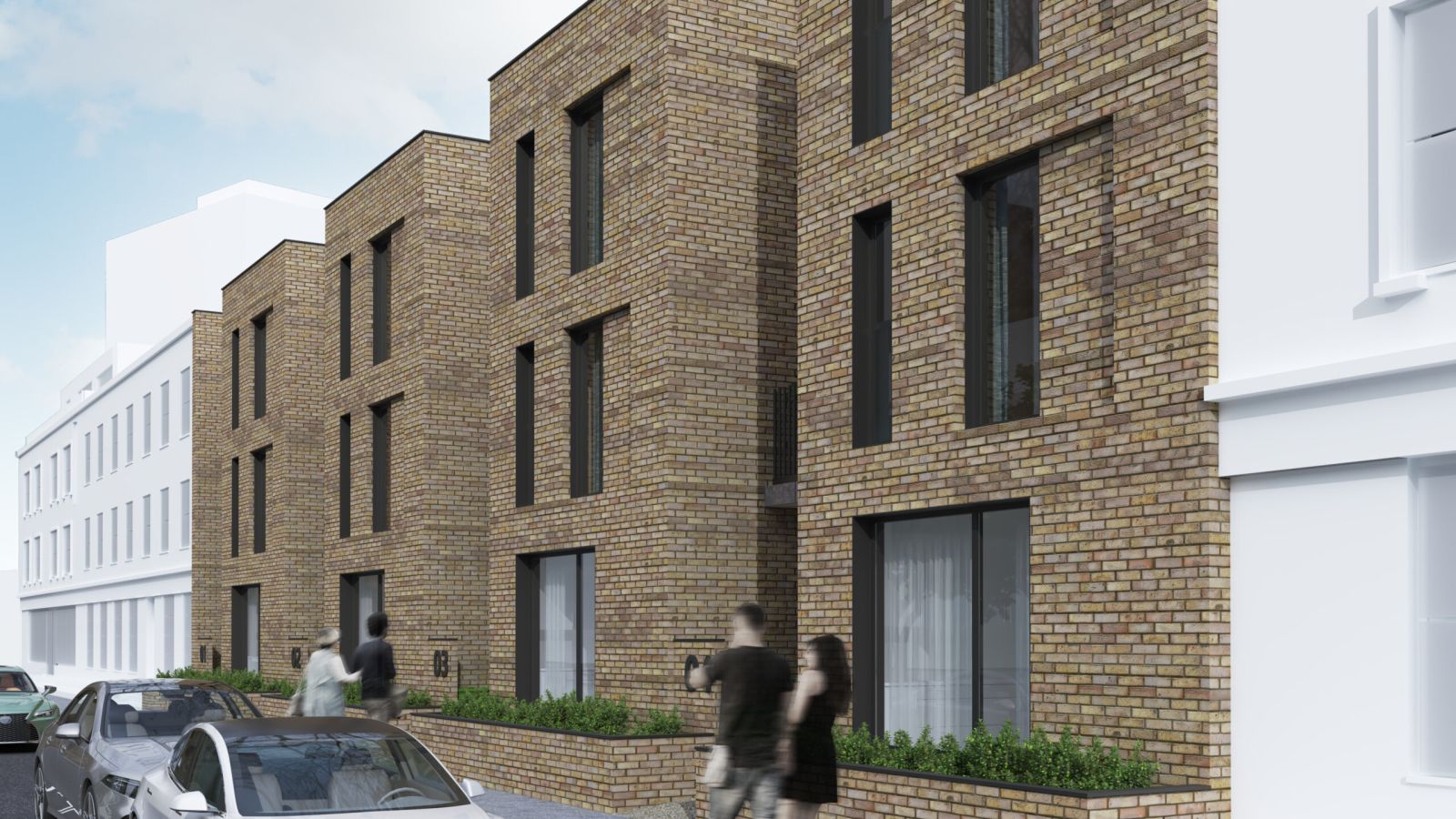 Camden Townhouses, new build townhouses in Camden, London: exterior visualisation