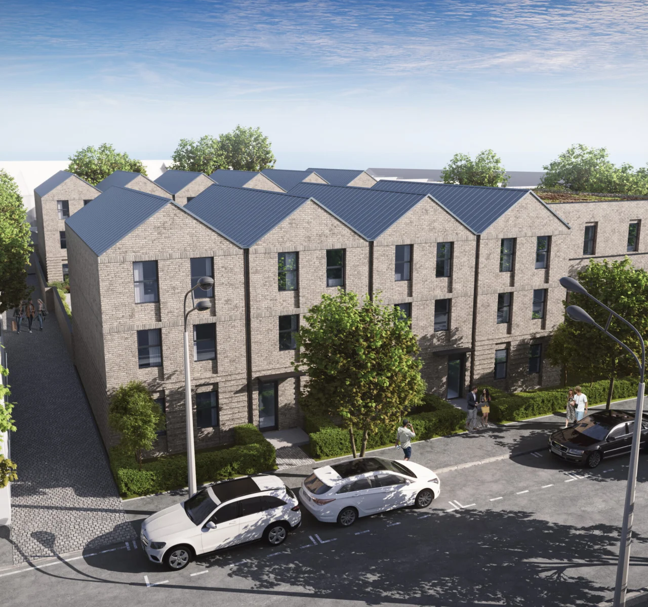 Anchorage Views, modular apartment scheme in Birmingham: exterior visualisation